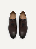 PEDRO Men Embossed Leather Derby Shoes - Dark Brown