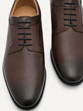 PEDRO Men Embossed Leather Derby Shoes - Dark Brown