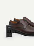 PEDRO Men Embossed Leather Derby Shoes - Dark Brown