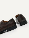 PEDRO Men Embossed Leather Derby Shoes - Dark Brown