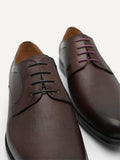 PEDRO Men Embossed Leather Derby Shoes - Dark Brown