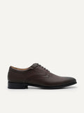 PEDRO Men Embossed Leather Derby Shoes - Dark Brown