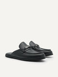 PEDRO Men Horsebit Mule Loafers - Black