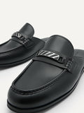 PEDRO Men Horsebit Mule Loafers - Black