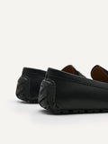 PEDRO Men Spike Suede Leather Moccasins - Black