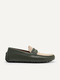 PEDRO Spike Suede Leather Moccasins - Military Green