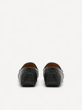 PEDRO Men Leather Band Moccasins - Black