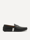 PEDRO Men Leather Band Moccasins - Black