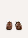 PEDRO Men Leather Metal Bit Moccasins - Camel