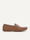 PEDRO Men Leather Metal Bit Moccasins - Camel