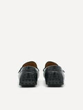 PEDRO Leather Band Buckle Moccasins - Black