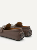 PEDRO Leather Band Buckle Moccasins - Dark Brown
