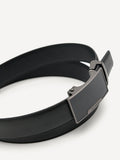 PEDRO Embossed Leather Automatic Belt - Black