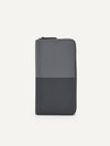 PEDRO Leather Poly Texture Long Wallet - Grey