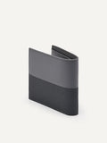 PEDRO Leather Poly Texture Bi-Fold Wallet with Insert - Grey