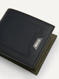 PEDRO Embossed Leather Bi-Fold Wallet with Insert - Black