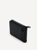 PEDRO Leather Bi-Fold Zip-Around Wallet with Coin Pouch - Black