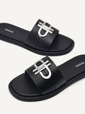 PEDRO Women Icon Leather Slide Sandals - Black