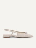 PEDRO Women Studio Kate Leather Ballerina Flats - Cream