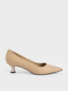 CHARLES & KEITH Spool Heel Pumps Beige