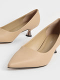 CHARLES & KEITH Spool Heel Pumps Beige