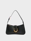 CHARLES & KEITH Gabine Curved Shoulder Bag Black