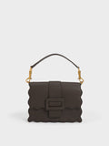 CHARLES & KEITH Waverly Scallop-Trim Bag Dark Moss