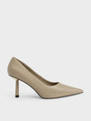 CHARLES & KEITH Cylindrical Heel Pumps Sand