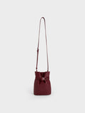 CHARLES & KEITH Dua Bucket Bag Burgundy