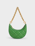 CHARLES & KEITH Bonnie Chain-Handle Crescent Bag Green