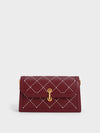 CHARLES & KEITH Marietta Textured Quilted Crossbody Bag Burgundy