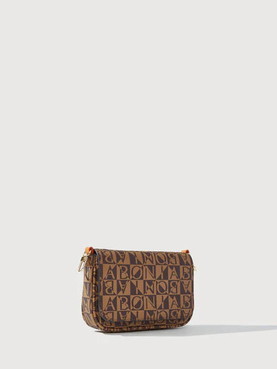 Bonia Dark Brown Monogram Crossbody Bag