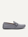 PEDRO Men Leather Driving Moccassins with Adjustable Strap - Grey