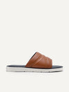 PEDRO Men Ribbed Plush Slides - Cognac