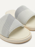 PEDRO Men Pleated Slides - Light Grey