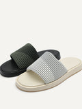 PEDRO Men Pleated Slides - Light Grey