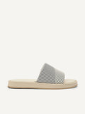 PEDRO Men Pleated Slides - Light Grey