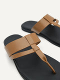 PEDRO Men Grid Thong Sandals - Brown