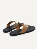 PEDRO Men Grid Thong Sandals - Brown