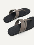 PEDRO Men Grid Thong Sandals - Taupe