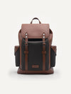 PEDRO Compart Backpack with Synthetic Leather Lining - Cognac