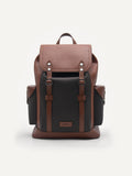 PEDRO Compart Backpack with Synthetic Leather Lining - Cognac