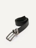 PEDRO Men Leather Reversible Pin Belt - Black