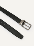 PEDRO Men Leather Reversible Pin Belt - Black