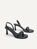 PEDRO Women Terrazo Heels with Detachable Coil Strap - Black