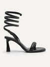 PEDRO Women Terrazo Heels with Detachable Coil Strap - Black