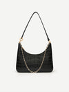 PEDRO Women Studio Bardot Leather Shoulder Bag - Black