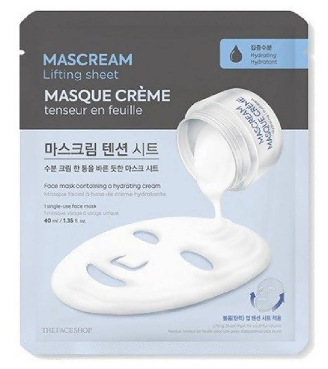 THEFACESHOP DEEPLY HYDRATING MASCREAM LIFTING SHEET MASK